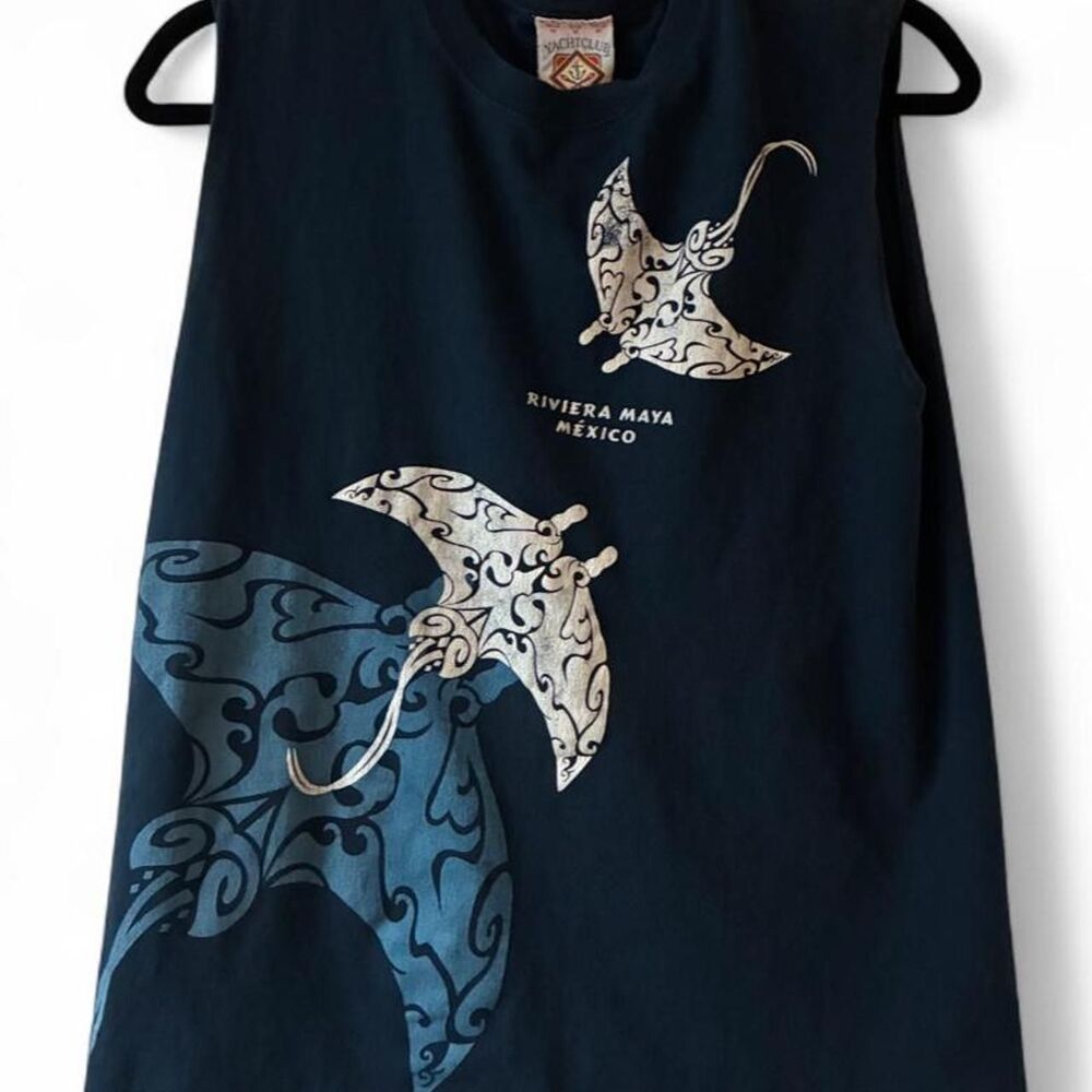 Vintage 90’s Yacht Club Riviera Maya Mexico Manta Ray Medium Graphic Tank Top